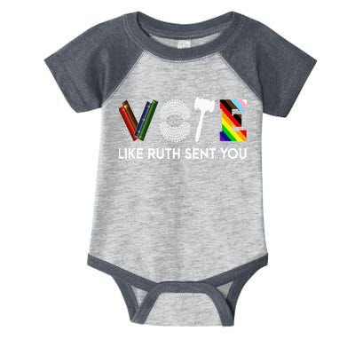 Funny Vote Like Ruth Sent You Gavel Feminists Lgbt Pride Infant Baby Jersey Bodysuit
