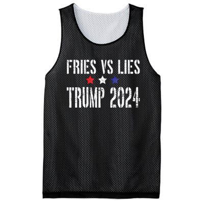 Fries Vs Lies Trump 2024 French Fries Trump Vance 2024 Mesh Reversible Basketball Jersey Tank