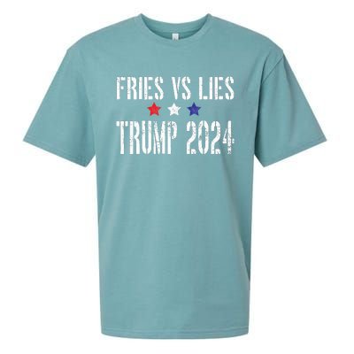 Fries Vs Lies Trump 2024 French Fries Trump Vance 2024 Sueded Cloud Jersey T-Shirt