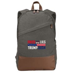 Fries Vs Lies Trump 2024 French Fries Trump Vance 2024 Cotton Canvas Backpack