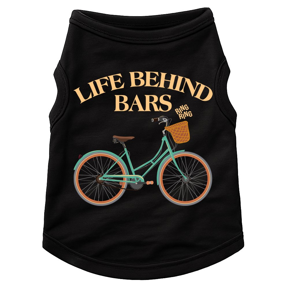 Funny VIntage Life Behind Bars Bike Bicycle Fan Doggie Tank