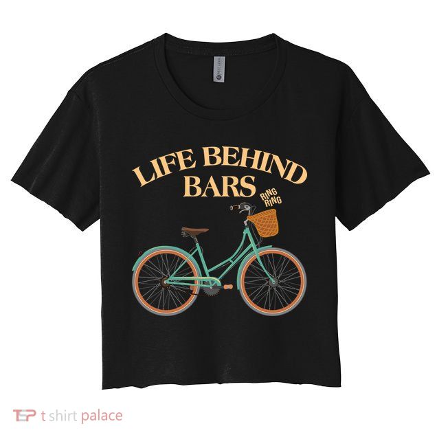 Funny VIntage Life Behind Bars Bike Bicycle Fan Crop Top
