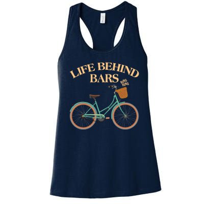 Funny VIntage Life Behind Bars Bike Bicycle Fan Women's Racerback Tank