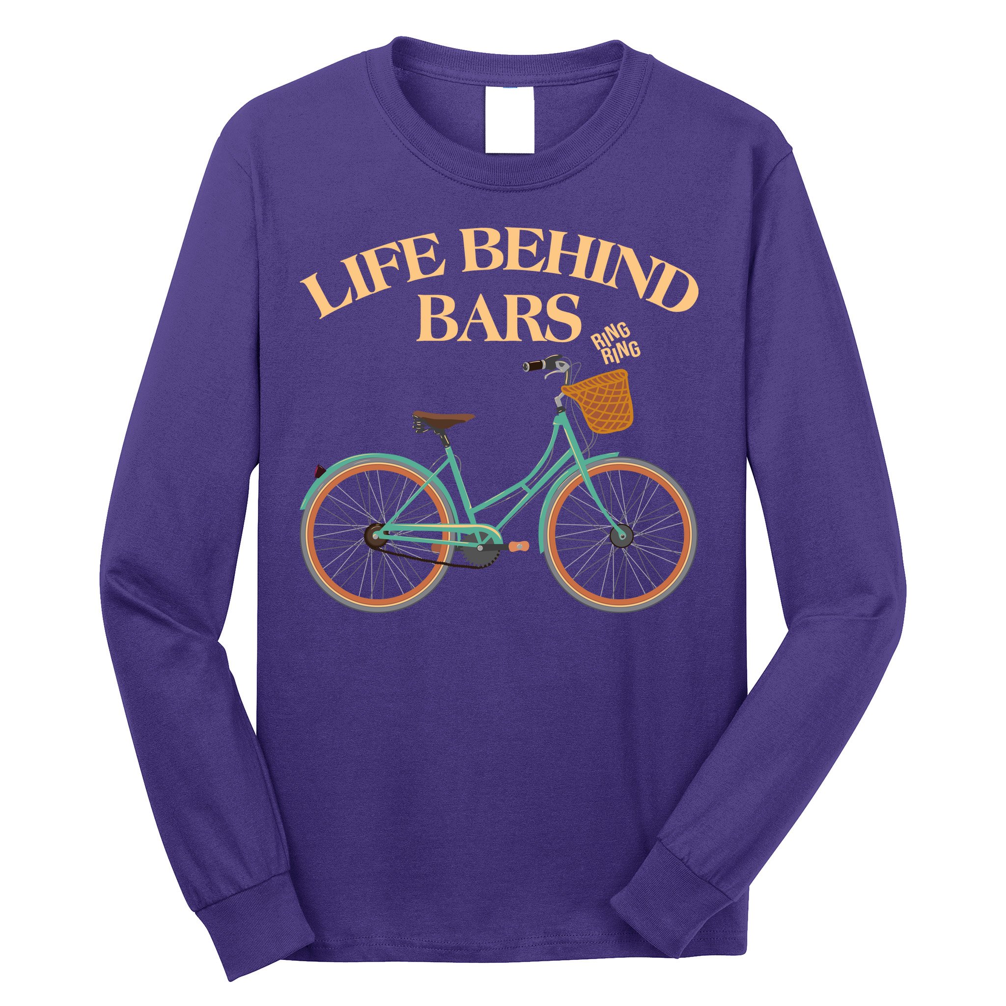 Funny VIntage Life Behind Bars Bike Bicycle Fan Long Sleeve Shirt