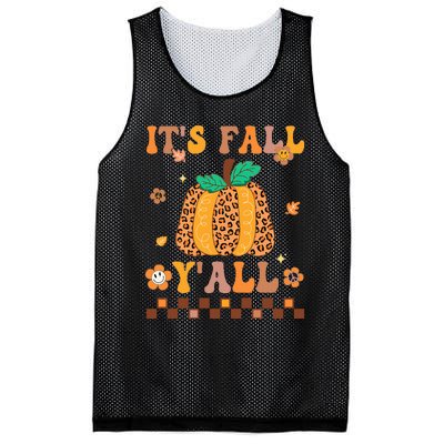 Fall Vibes Leopard Pumpkin Harvest Season Mesh Reversible Basketball Jersey Tank