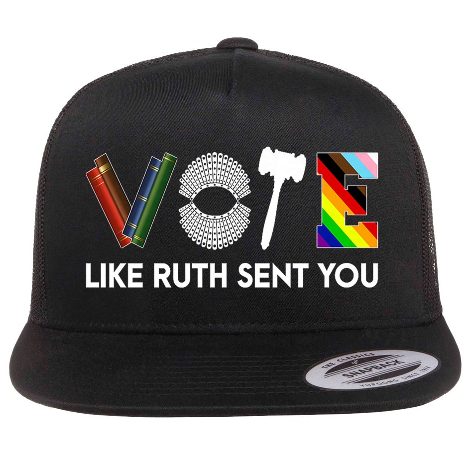 Funny Vote Like Ruth Sent You Gavel Feminists Lgbt Pride Flat Bill Trucker Hat