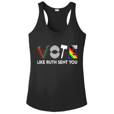 Funny Vote Like Ruth Sent You Gavel Feminists Lgbt Pride Ladies PosiCharge Competitor Racerback Tank
