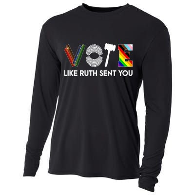 Funny Vote Like Ruth Sent You Gavel Feminists Lgbt Pride Cooling Performance Long Sleeve Crew