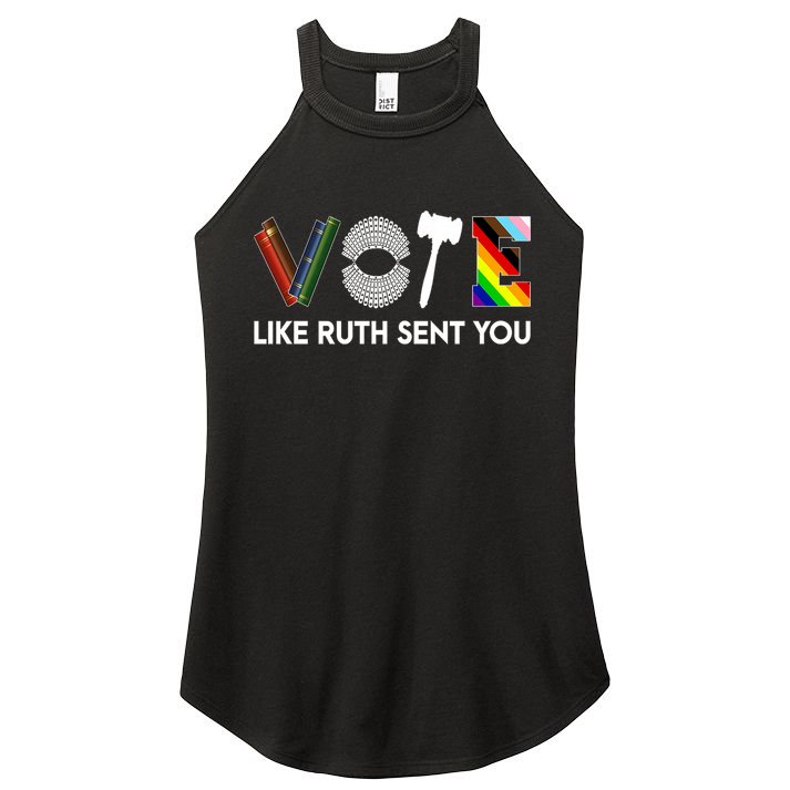 Funny Vote Like Ruth Sent You Gavel Feminists Lgbt Pride Women's Perfect Tri Rocker Tank
