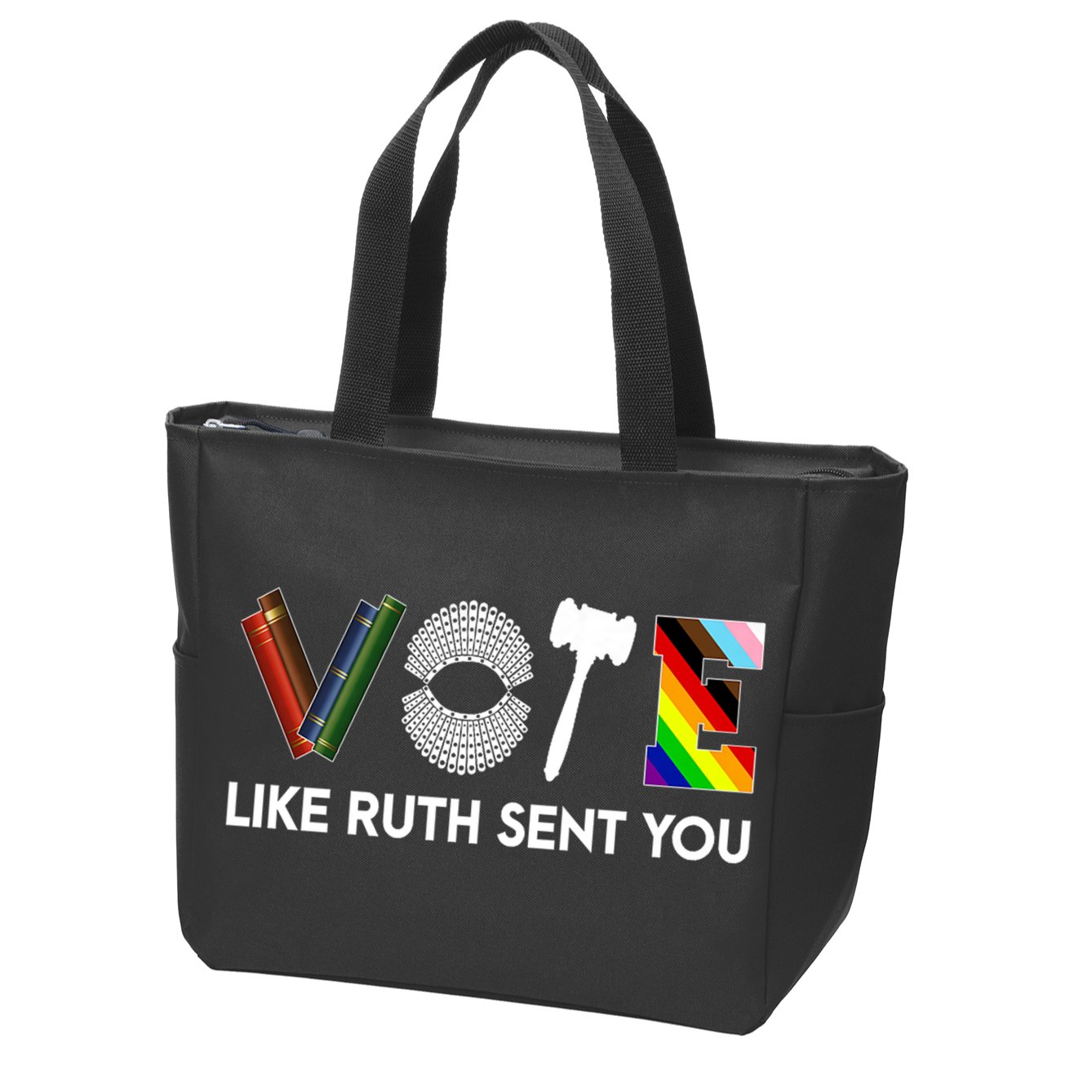 Funny Vote Like Ruth Sent You Gavel Feminists Lgbt Pride Zip Tote Bag