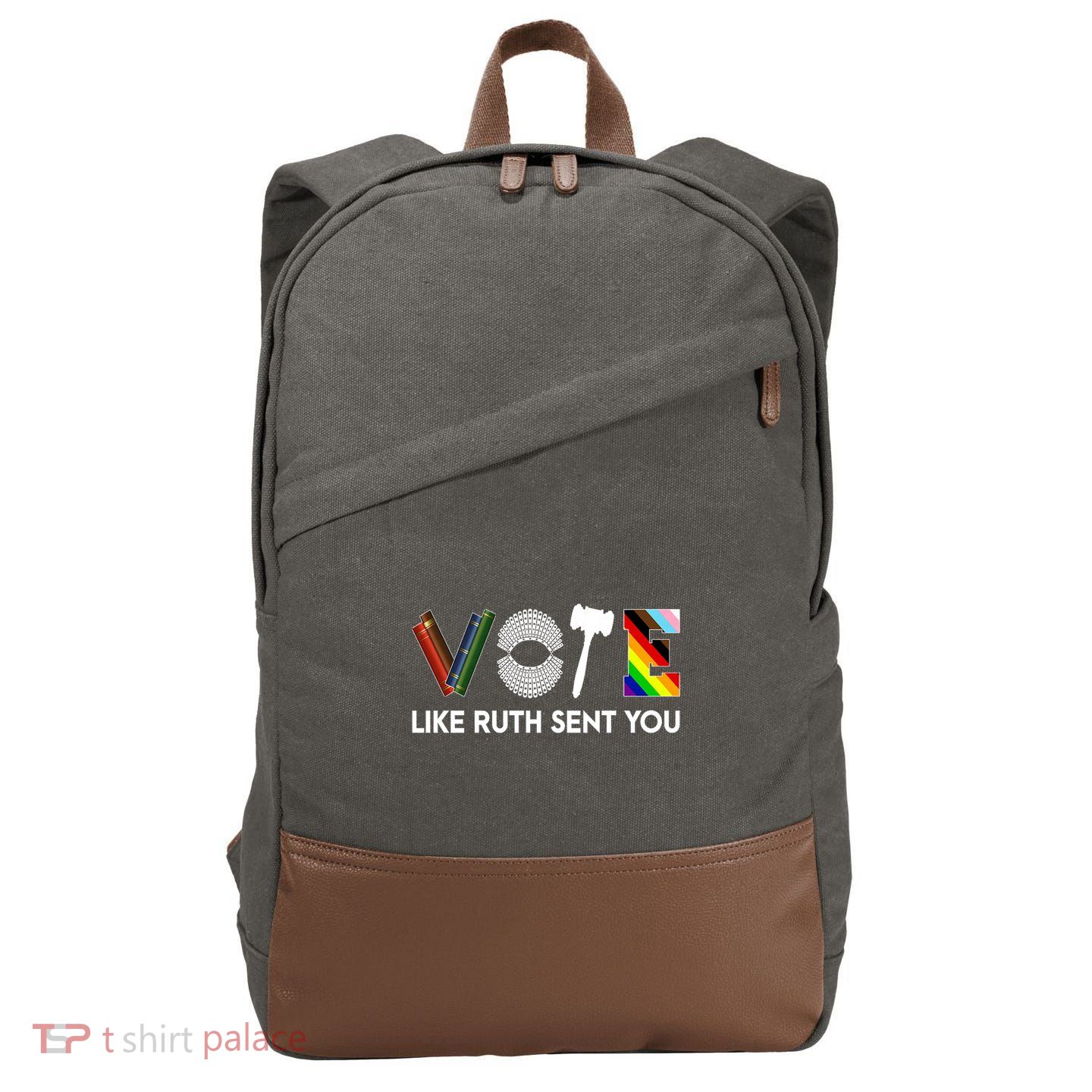 Funny Vote Like Ruth Sent You Gavel Feminists Lgbt Pride Cotton Canvas Backpack