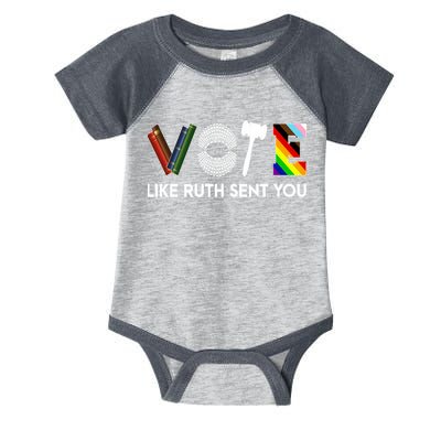 Funny Vote Like Ruth Sent You Gavel Feminists Lgbt Pride Infant Baby Jersey Bodysuit