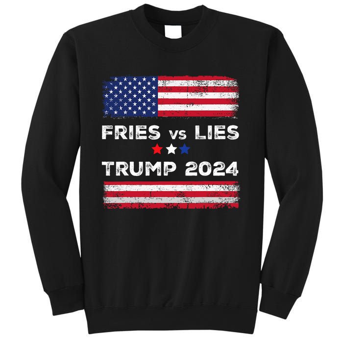 Fries Vs Lies Trump 2024 French Fries Trump Vance 2024 Vintage Design Sweatshirt