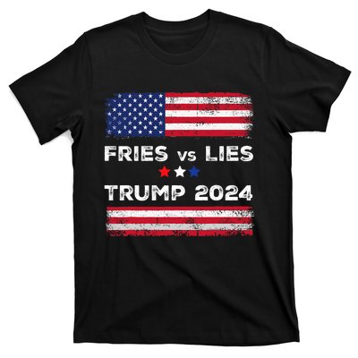 Fries Vs Lies Trump 2024 French Fries Trump Vance 2024 Vintage Design T-Shirt