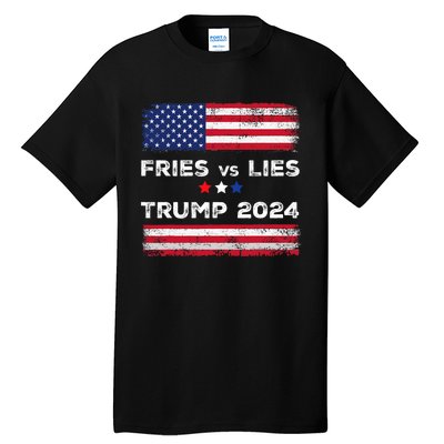 Fries Vs Lies Trump 2024 French Fries Trump Vance 2024 Vintage Design Tall T-Shirt