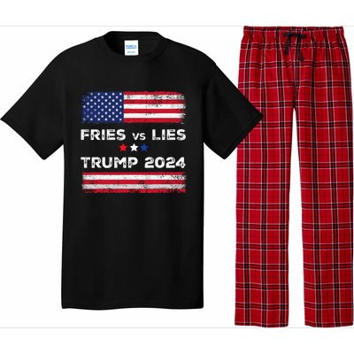 Fries Vs Lies Trump 2024 French Fries Trump Vance 2024 Vintage Design Pajama Set