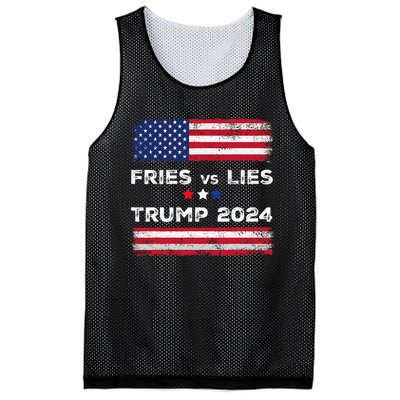 Fries Vs Lies Trump 2024 French Fries Trump Vance 2024 Vintage Design Mesh Reversible Basketball Jersey Tank