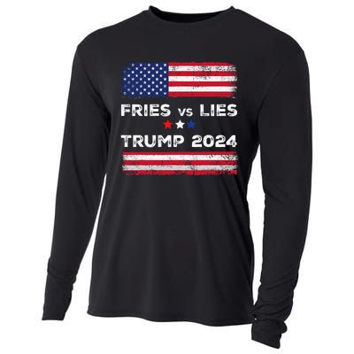 Fries Vs Lies Trump 2024 French Fries Trump Vance 2024 Vintage Design Cooling Performance Long Sleeve Crew