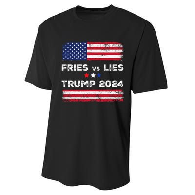 Fries Vs Lies Trump 2024 French Fries Trump Vance 2024 Vintage Design Performance Sprint T-Shirt