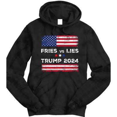 Fries Vs Lies Trump 2024 French Fries Trump Vance 2024 Vintage Design Tie Dye Hoodie