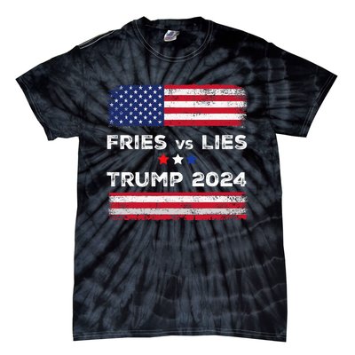 Fries Vs Lies Trump 2024 French Fries Trump Vance 2024 Vintage Design Tie-Dye T-Shirt