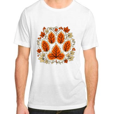 Fall Vine Leaf Dog Paw Print Autumn Maple Leaf Thanksgiving Adult ChromaSoft Performance T-Shirt