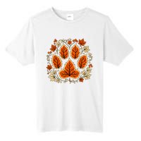 Fall Vine Leaf Dog Paw Print Autumn Maple Leaf Thanksgiving Tall Fusion ChromaSoft Performance T-Shirt