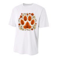 Fall Vine Leaf Dog Paw Print Autumn Maple Leaf Thanksgiving Performance Sprint T-Shirt