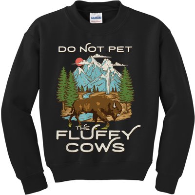 Funny Vintage Look Yellowstone National Park Bison Lover Kids Sweatshirt