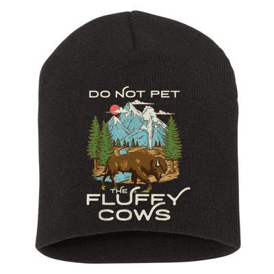 Funny Vintage Look Yellowstone National Park Bison Lover Short Acrylic Beanie