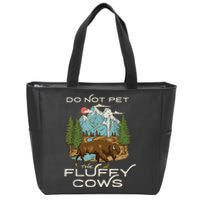 Funny Vintage Look Yellowstone National Park Bison Lover Zip Tote Bag