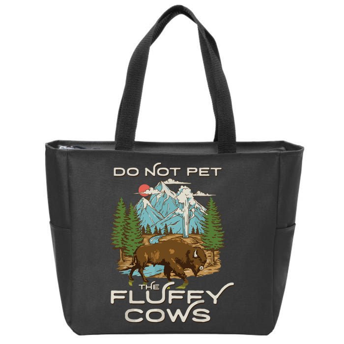 Funny Vintage Look Yellowstone National Park Bison Lover Zip Tote Bag