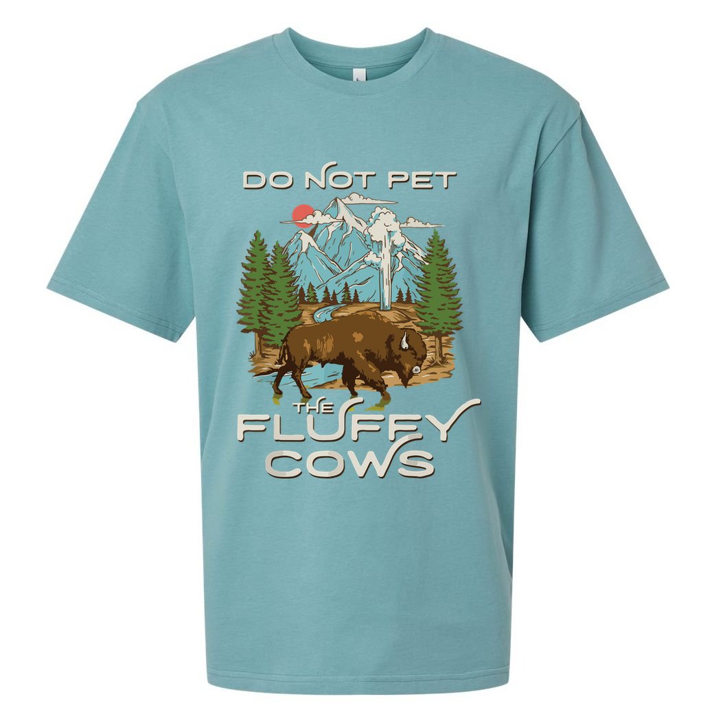 Funny Vintage Look Yellowstone National Park Bison Lover Sueded Cloud Jersey T-Shirt