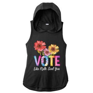 Flowers Vote Like Ruth Sent You Feminists Lgbt Pride Ladies PosiCharge Tri-Blend Wicking Draft Hoodie Tank