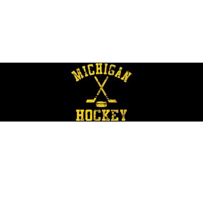 Funny Vintage Michigan Hockey Bumper Sticker