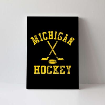 Funny Vintage Michigan Hockey Canvas