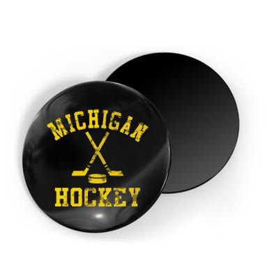 Funny Vintage Michigan Hockey Magnet