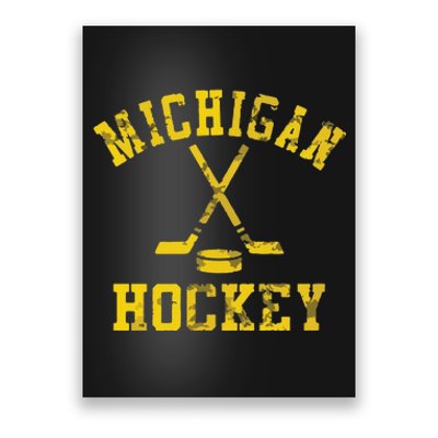 Funny Vintage Michigan Hockey Poster