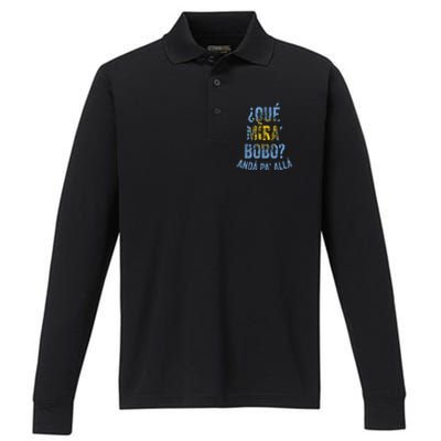 Funny Viral Meme Qué Miras Bobo, Qué Mira Bobo Performance Long Sleeve Polo