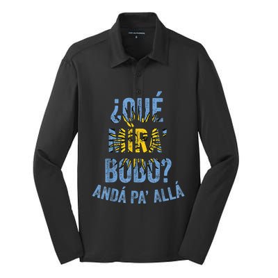 Funny Viral Meme Qué Miras Bobo, Qué Mira Bobo Silk Touch Performance Long Sleeve Polo