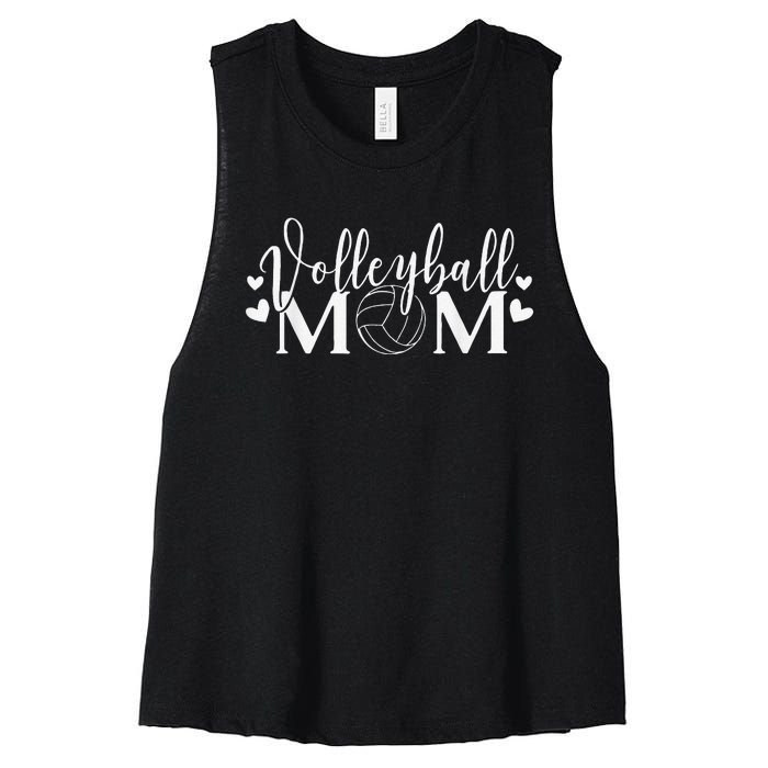 funny Volleyball Mom Leopard Volleyball Coach Team Women's Racerback Cropped Tank