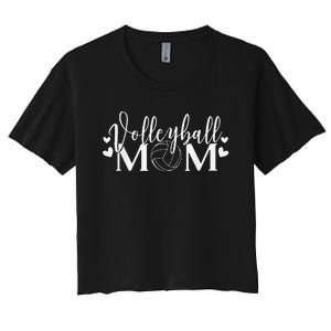 funny Volleyball Mom Leopard Volleyball Coach Team Women's Crop Top Tee