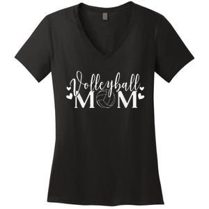 funny Volleyball Mom Leopard Volleyball Coach Team Women's V-Neck T-Shirt