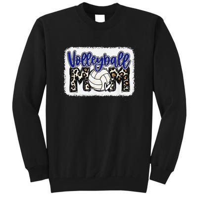 funny Volleyball Mom Blue Leopard Volleyball Coach Team Tall Sweatshirt