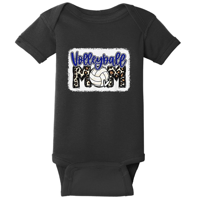 funny Volleyball Mom Blue Leopard Volleyball Coach Team Baby Bodysuit