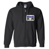 funny Volleyball Mom Blue Leopard Volleyball Coach Team Full Zip Hoodie