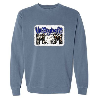 funny Volleyball Mom Blue Leopard Volleyball Coach Team Garment-Dyed Sweatshirt