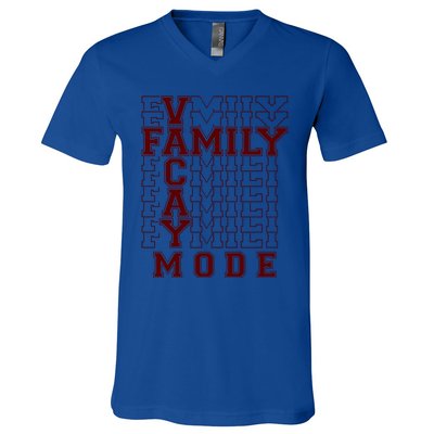 Family Vacay Mode Cute Gift Family Vacation Cute Gift Maroon Cool Gift V-Neck T-Shirt