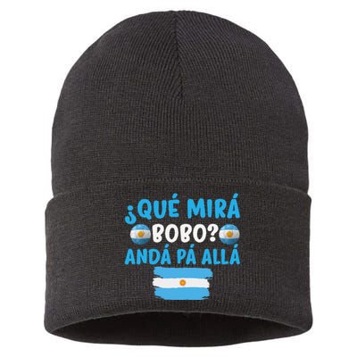 funny viral meme Argentina Qué Mira Bobo Qué Miras Bobo Sustainable Knit Beanie