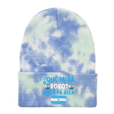 funny viral meme Argentina Qué Mira Bobo Qué Miras Bobo Tie Dye 12in Knit Beanie